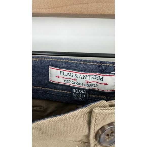 Flag and Anthem Mens Browm Khaki Portland Chino Pants Stretch Size 40/34 NWT - Picture 9 of 9
